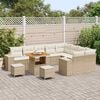 vidaXL Ensemble de canap&eacute; de jardin 12 pcs Beige polyrotin