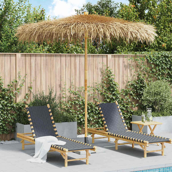 vidaXL Parasol en bambou avec toit en feuille de bananier 210 cm