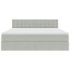 vidaXL Lit de Rangement avec matelas Gris clair 180 x 200 cm Velours