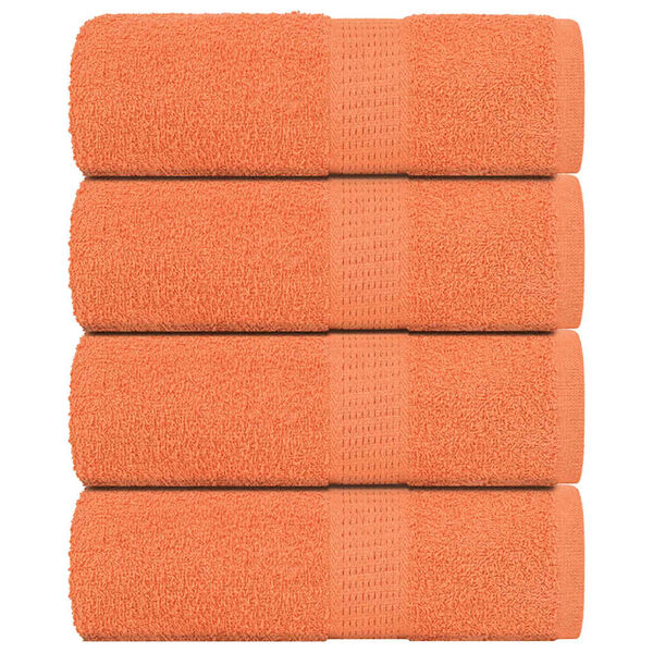 vidaXL Serviettes de toilette FROGN 4 pi&egrave;ces Orange 30x30 cm 360 g/m&sup2;