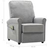 vidaXL Fauteuil de massage Gris clair Tissu