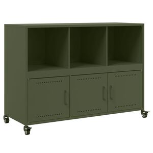 vidaXL Buffet vert olive 100,5x39x72 cm acier