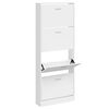 vidaXL Armoire &agrave; chaussure Blanc brillant 59x17x150 cm Bois ing&eacute;nierie