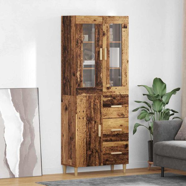 vidaXL Haut Armoire Bois Ancien 69,5 x 34 x 180 cm Bois d'ing&eacute;nierie