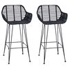 vidaXL Chaise de bar 2 pcs 55 x 52 x 92 cm Rotin et m&eacute;tal