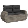 vidaXL Salon de jardin 8 pcs avec coussins gris résine tressée