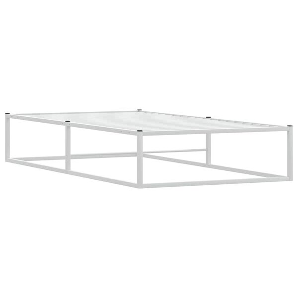 vidaXL Cadre de lit sans matelas blanc 90x200 cm m&eacute;tal