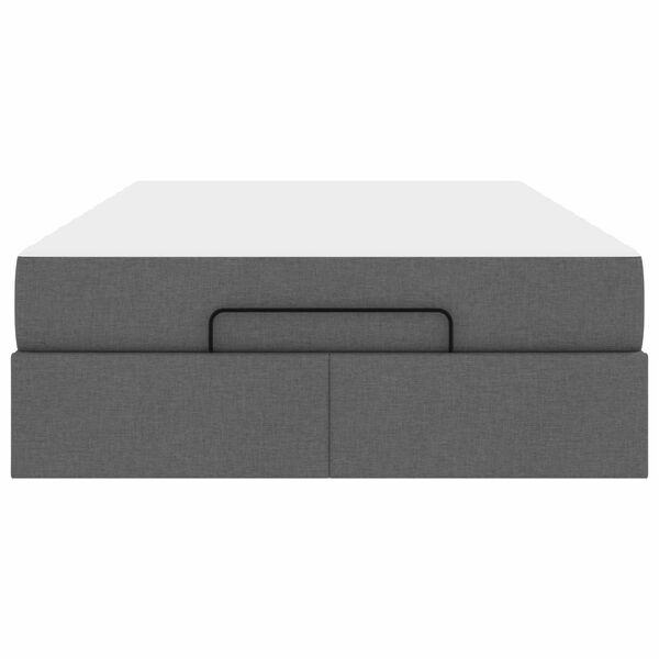 vidaXL Cadre de lit avec matelas avec matelas 2 pcs Gris Foncé tissu