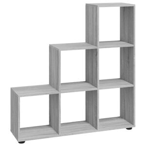 vidaXL Biblioth&egrave;que escalier Sonoma gris 107 cm Bois d'ing&eacute;nierie