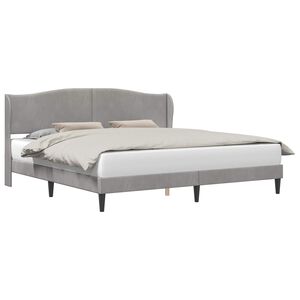 vidaXL Cadre de lit avec t&ecirc;te de lit Gris clair 180 x 200 cm Velours