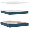 VidaXL Cadre de lit ottoman avec matelas bleu fonc&eacute; 160x200 cm velours