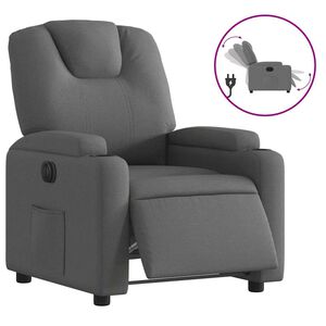 vidaXL Fauteuil inclinable &eacute;lectrique Gris fonc&eacute; Tissu