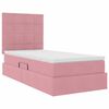 vidaXL Lit avec rangement et LED avec matelas Rose 90 x 200 cm Velours