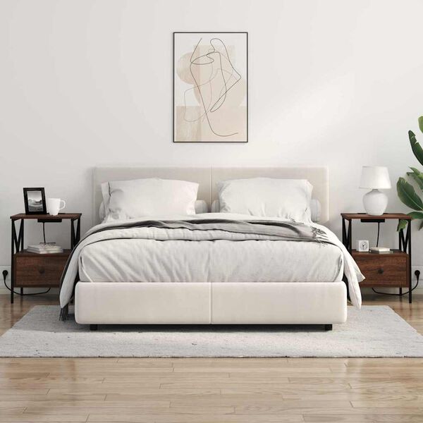 vidaXL Cabinet de chevet avec tiroir Ch&ecirc;ne brun 41,5 x 40,5 x 55 cm