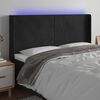 vidaXL T&ecirc;te de lit &agrave; LED Noir 183x16x118/128 cm Velours