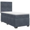 vidaXL Lit boxspring avec matelas Gris fonc&eacute; 90 x 190 cm Velours