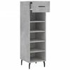 vidaXL Armoire &agrave; chaussures gris b&eacute;ton 30x35x105 cm bois d'ing&eacute;nierie