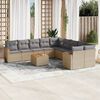 vidaXL Salon de jardin et coussins 11 pcs m&eacute;lange beige r&eacute;sine tress&eacute;e