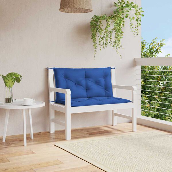 vidaXL Coussin de banc de jardin bleu 100x(50+50)x7 cm tissu oxford