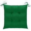 vidaXL Chaises de jardin et coussins vert lot de 8 Bois de teck massif