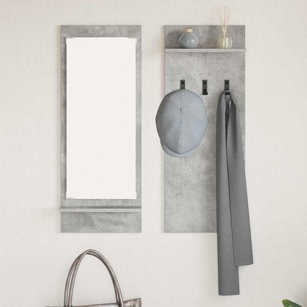 vidaXL Porte-manteau mural avec étagère Gris béton 70 x 10 x 90 cm