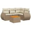 vidaXL Salon de jardin avec coussins 5 pcs beige r&eacute;sine tress&eacute;e