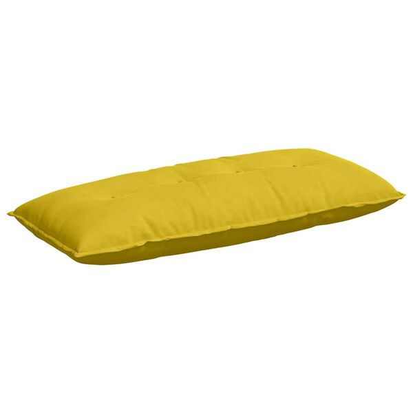 vidaXL Coussin de Dos Jaune 120 x 50 cm Tissu en velours c&ocirc;tel&eacute;