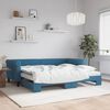 vidaXL Lit de jour avec lit gigogne et matelas bleu 90x200 cm velours