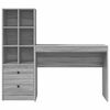 vidaXL Bureau avec tiroir 2 pcs Gris Sonoma