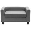 vidaXL Canap&eacute; pour chien Gris 60x43x30 cm Peluche et similicuir