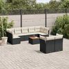 vidaXL Salon de jardin 10 pcs avec coussins noir r&eacute;sine tress&eacute;e