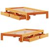 vidaXL Cadre de lit sans matelas cire marron 75x190 cm bois pin massif