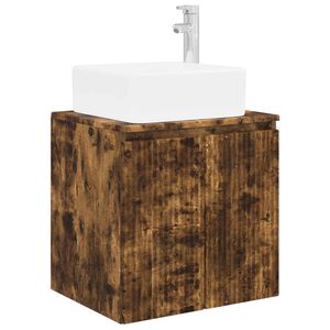 vidaXL Vanit&eacute; de lavabo mural Ch&ecirc;ne fum&eacute; 49,5 x 41 x 63 cm