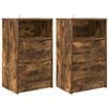 vidaXL Tables de chevet avec tiroir 2 pcs Ch&ecirc;ne fum&eacute; 40 x 30 x 467 cm