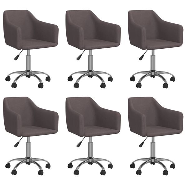 vidaXL Chaises pivotantes &agrave; manger lot de 6 taupe tissu