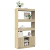 vidaXL Buffet haut chêne sonoma 92x33x180 cm bois d'ingénierie