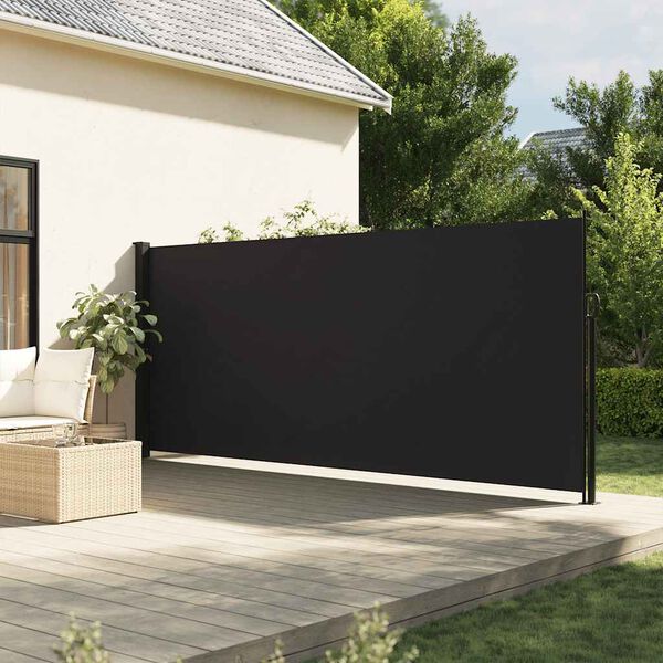 vidaXL Auvent latéral rétractable noir 160x500 cm