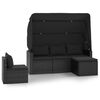 vidaXL Salon de jardin 4 pcs avec coussins noir r&eacute;sine tress&eacute;e