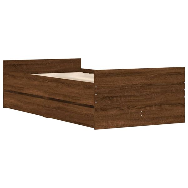 vidaXL Cadre de lit sans matelas chêne marron 75x190 cm