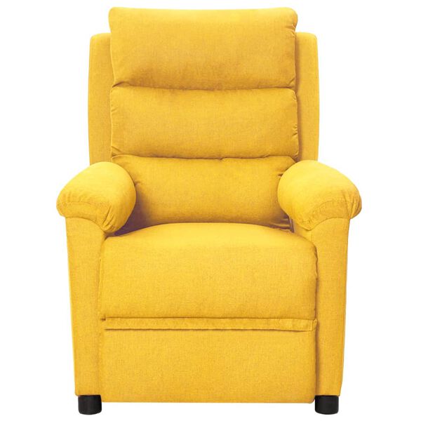 vidaXL Fauteuil de massage Jaune clair Tissu