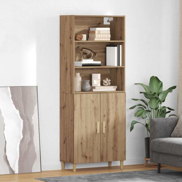vidaXL Haut Armoire Ch&ecirc;ne artisanal 69,5 x 32,5 x 180 cm