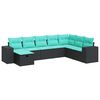 vidaXL Salon de jardin 8 pcs avec coussins noir r&eacute;sine tress&eacute;e