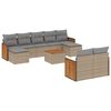 vidaXL Salon de jardin avec coussins 10 pcs beige r&eacute;sine tress&eacute;e