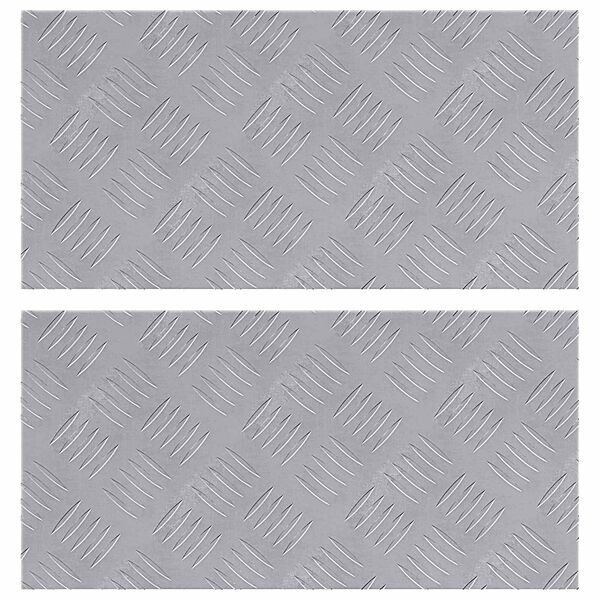 vidaXL Nez de marche Rectangulaire 2 pcs Argent&eacute; 50 x 25 cm Aluminium