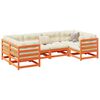 vidaXL Salon de jardin 6 pcs cire marron bois de pin massif