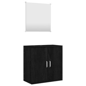 vidaXL Ensemble de meubles salle de bain 2 pcs noir bois d'ing&eacute;nierie
