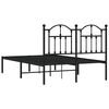 vidaXL Cadre de lit m&eacute;tal sans matelas avec t&ecirc;te de lit noir 120x190cm