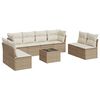 vidaXL Salon de jardin avec coussins 9 pcs beige r&eacute;sine tress&eacute;e