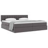 vidaXL Lit avec rangement et matelas Gris 200 x 200 cm Simili cuir