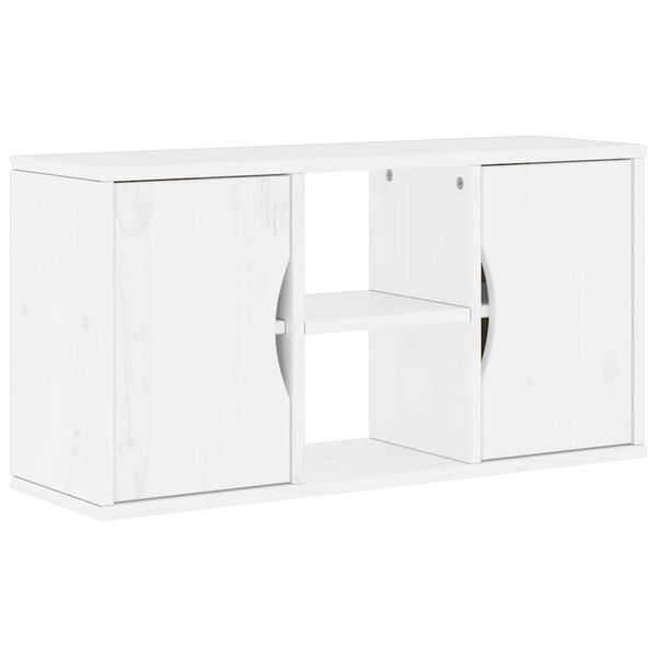 vidaXL Meuble TV ODDA blanc 79x24x40 cm bois massif pin